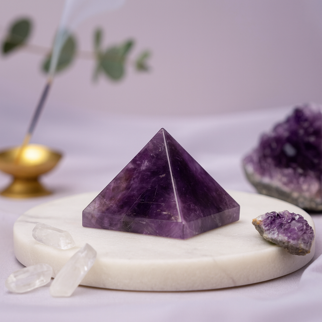 100% Pure Amethyst Crystal Pyramid