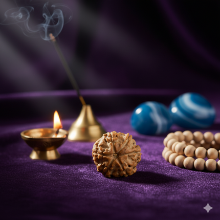 Authentic Nepal 6 Mukhi Rudraksha - 18mm - 22mm