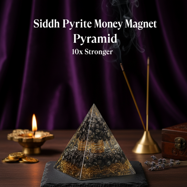 Divine Siddh Pyrite Money Magnet Crystal Pyramid