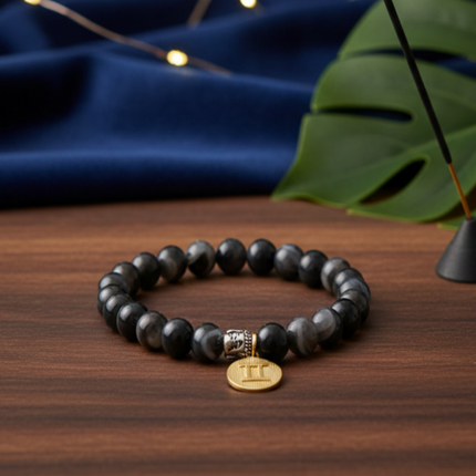 Gemini Agate Energy Bracelet with Charm