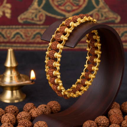 Gold Rudraksha Band (Plated)