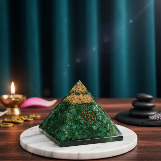 Green Jade Crystal Pyramid