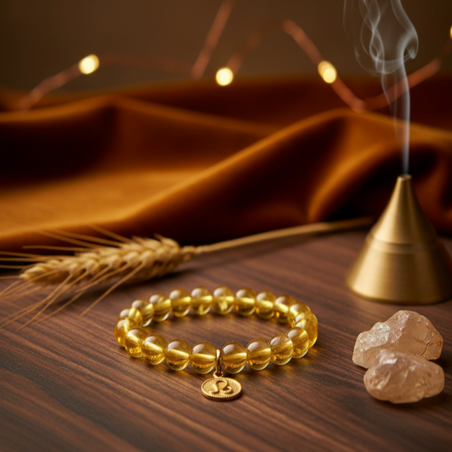 Leo Citrine Energy Bracelet with Charm