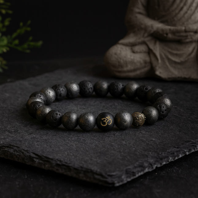 Pyrite with Om Energy Bead