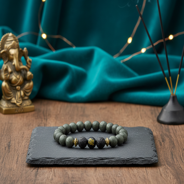 Pyrite with Ram Bead Band