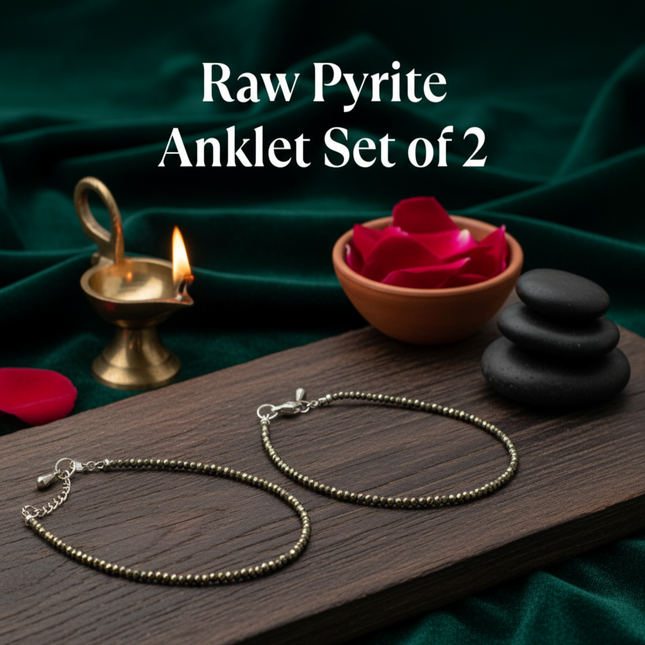 Raw Pyrite Anklet Set Of 2