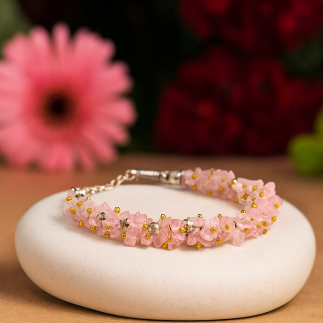 Rose Quartz Attraction Chips Band