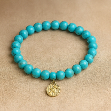 Sagittarius Turquoise Energy Bracelet with Charm