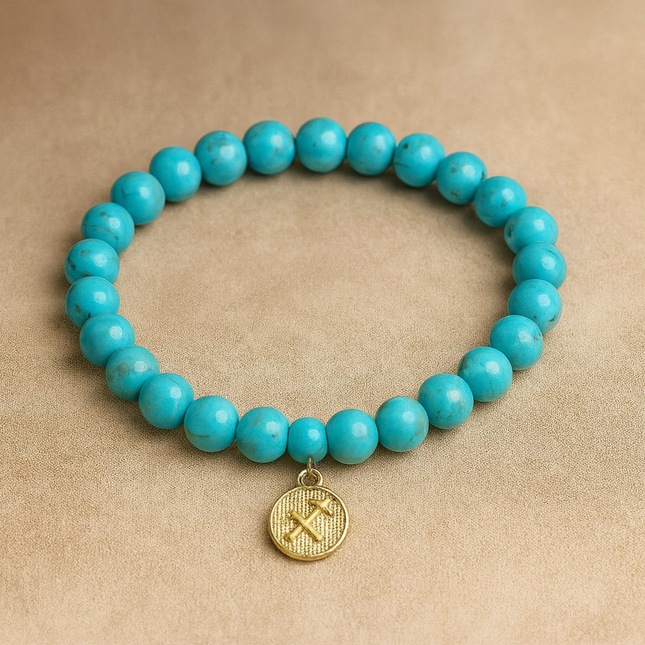 Sagittarius Turquoise Energy Bracelet with Charm