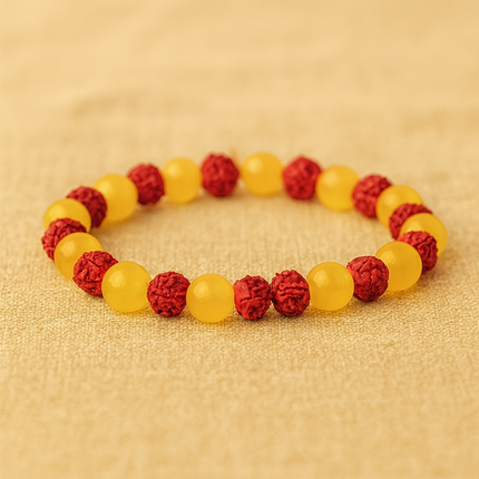 Sawan Siddh Yellow Aventurine Rudraksha Band