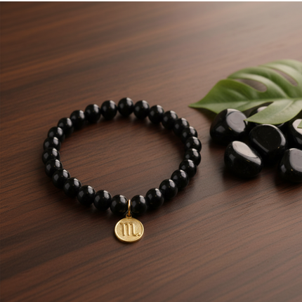 Scorpio Obsidian Energy Bracelet with Charm