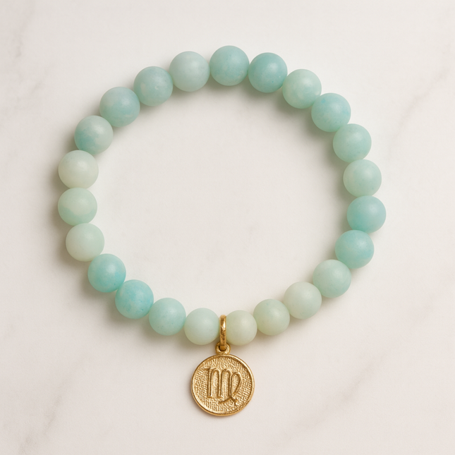 Virgo Amazonite Energy Bracelet with Charm